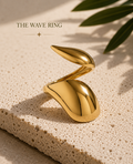 The Wave Ring – Sculptural Gold Statement Ring