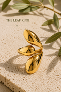 The Leaf Ring – Elegant Gold Statement Ring